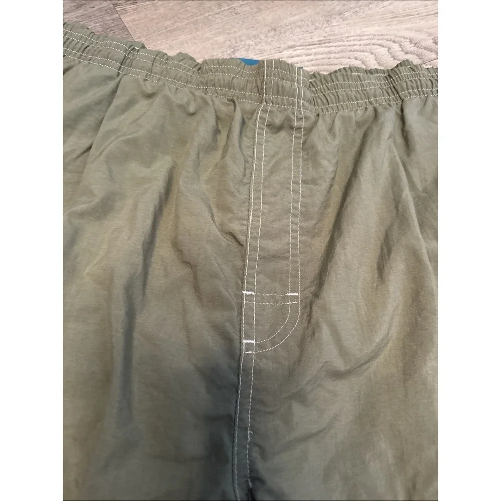 Vintage‎ Classic 80's Style BIG DOG Lined Swim Trunks w/Pockets Olive Grn SZ 2XL